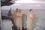 me, sgt calderon, and sgt zavala at the fantail on the boat