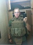 In my new Modular Tactical Vest (MTV). Hiked 8 Miles in it, but wasn't too bad.