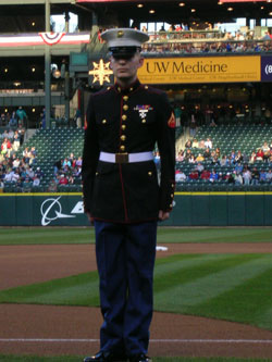 LCpl Seeley honored at Seattle Mariners game