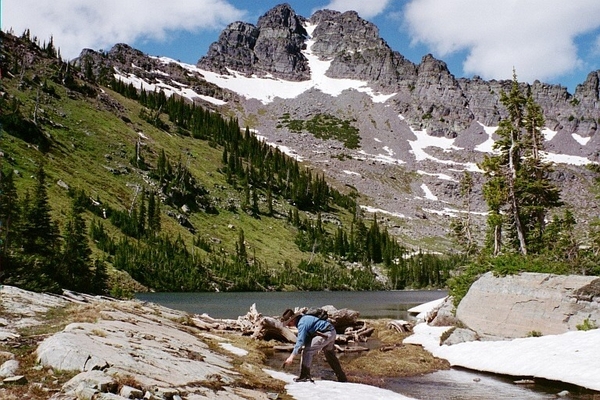 cleaning fish at upper ridle lake..graywolf peak in background by montana in Members Gallery
