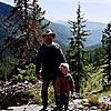 my grandson Charlie and me...on our way out after 5 days camp at lost sheep lake by montana