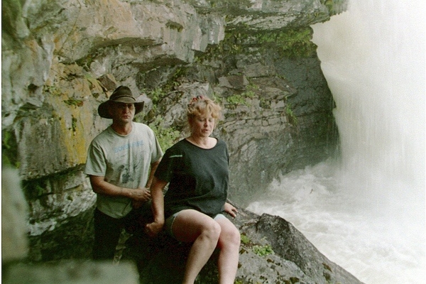 My Wife And Me At One Of Many Waterfalls In The Jocko
