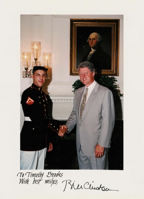 Cpl. Brooks & President Clinton at the White House