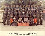 Boot Camp Platoon Picture '74. Taken at the end of 2nd phase. I'm Top row first on the left. The guy, fourth from left, third row down from top in...