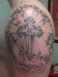 and added on to the cross tattoo the same day. My brother and i both got just the cross done for his 18th birthday.